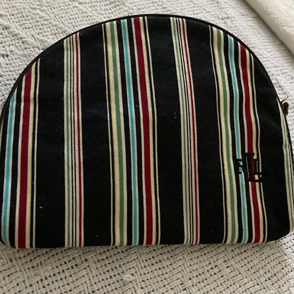 Ralph Lauren cotton striped makeup clutch